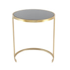 Black & Gold Stackable Side Tables, Set of 3