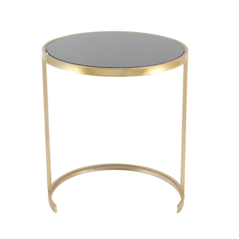 Black & Gold Stackable Side Tables, Set of 3