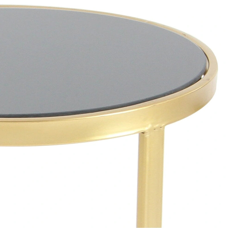 Black & Gold Stackable Side Tables, Set of 3