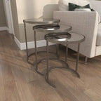 Black & Gold Stackable Side Tables, Set of 3