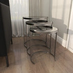Black & Gold Stackable Side Tables, Set of 3