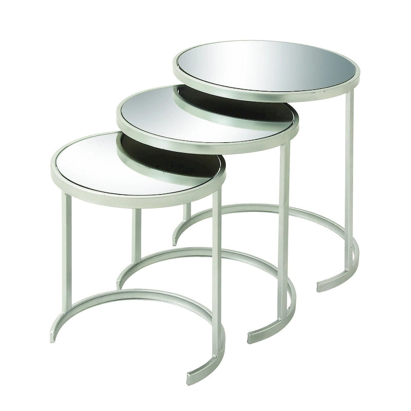 Black & Gold Stackable Side Tables, Set of 3