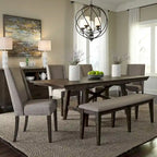 Dark Chestnut Trestle Dining Set, 6-Piece (Seats 6)