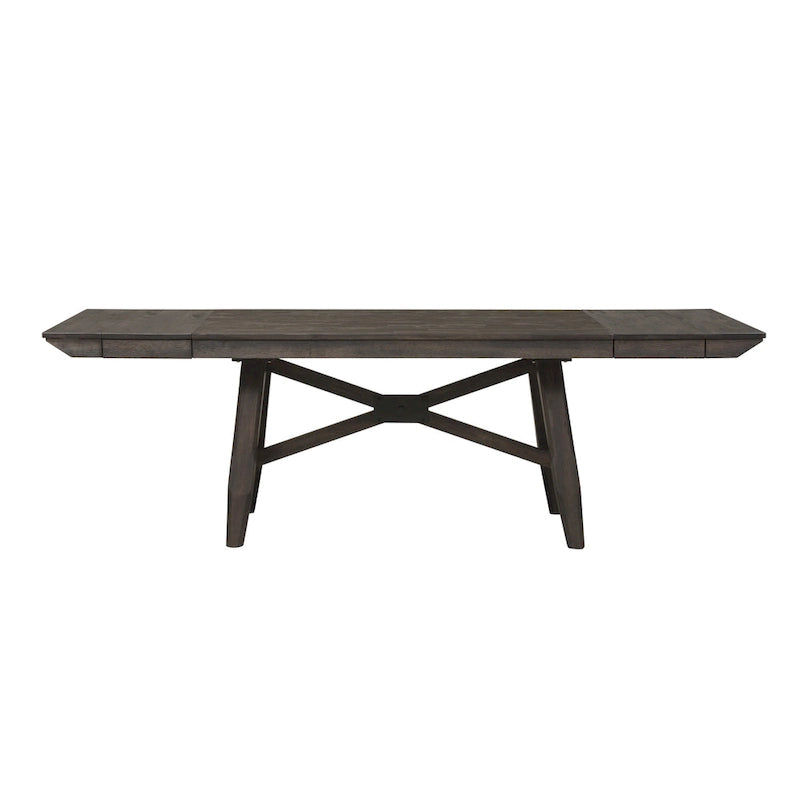 Dark Chestnut Trestle Dining Set, 6-Piece (Seats 6)