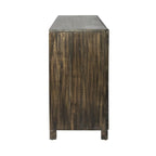 Aged Whiskey 3-Door Accent Cabinet with Wine Rack, 1-Person Assembly