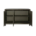 Aged Whiskey 3-Door Accent Cabinet with Wine Rack, 1-Person Assembly