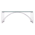 Chrome Glass Top Rectangular Coffee Table for Living Room
