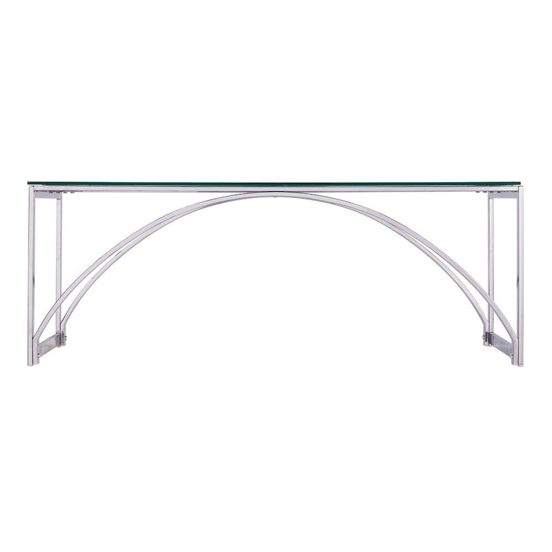 Chrome Glass Top Rectangular Coffee Table for Living Room