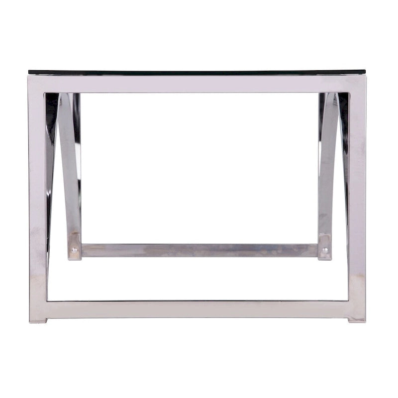Chrome Glass Top Rectangular Coffee Table for Living Room