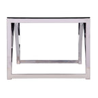 Chrome Glass Top Rectangular Coffee Table for Living Room
