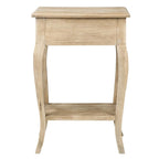 Natural Solid Wood Side Table with Drawer, Rustic Style, 1-Person