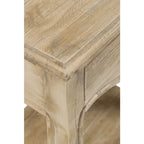 Natural Solid Wood Side Table with Drawer, Rustic Style, 1-Person