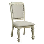 Ensemble de salle à manger traditionnel 9 pièces blanc antique, 6 à 8 places