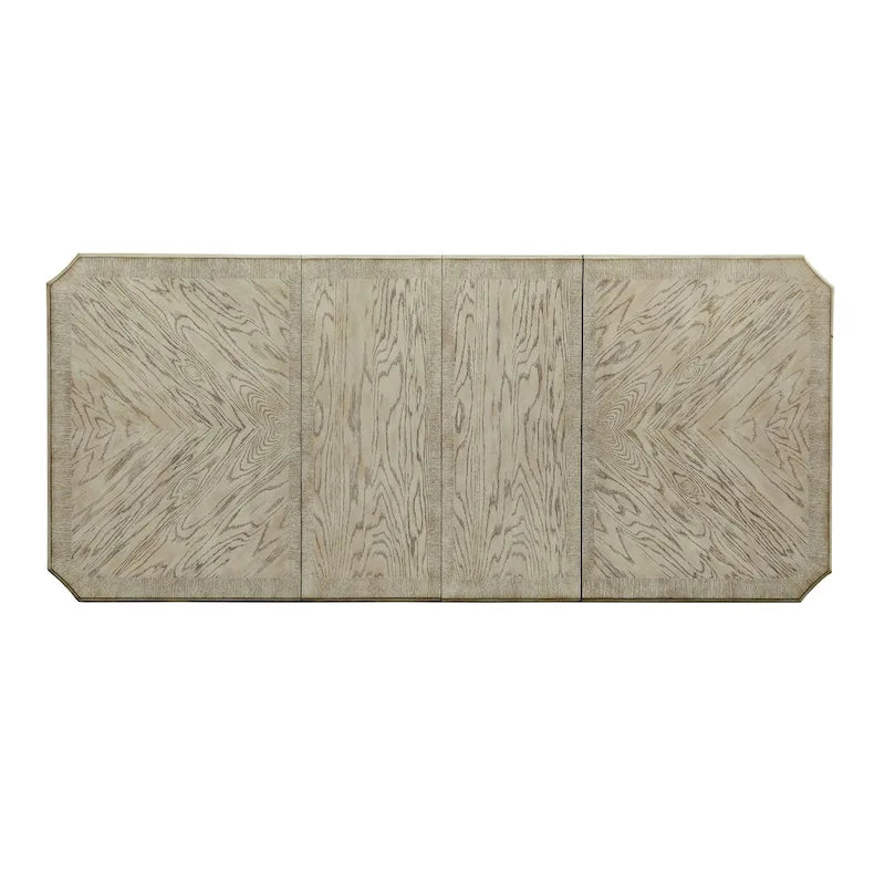 Ensemble de salle à manger traditionnel 9 pièces blanc antique, 6 à 8 places