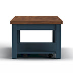 Table basse à roulettes Blue Denim & Whiskey Wood Top