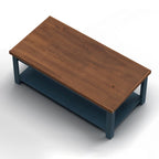 Table basse à roulettes Blue Denim & Whiskey Wood Top