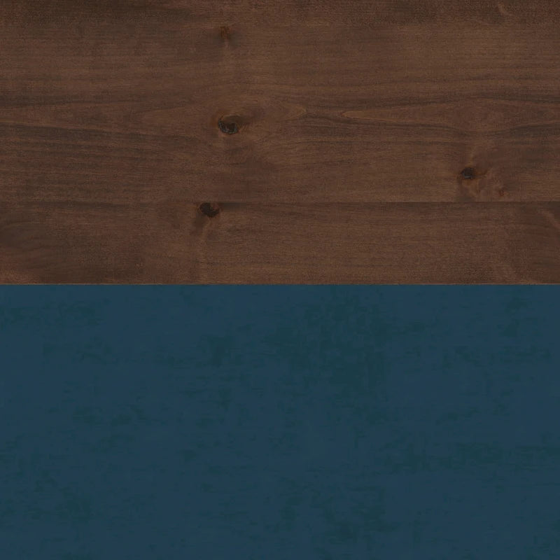 Table basse à roulettes Blue Denim & Whiskey Wood Top