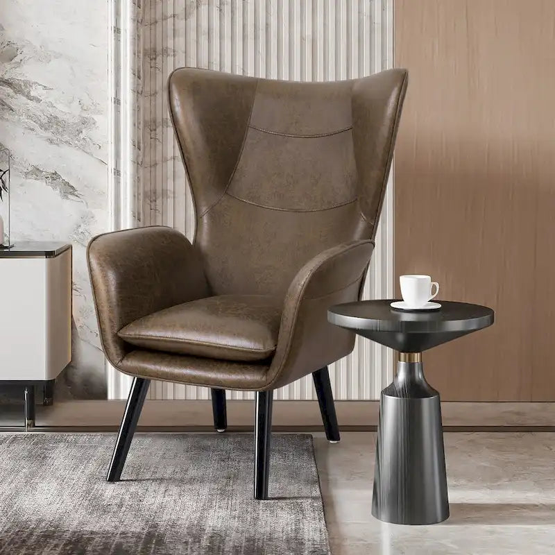 Wingback Accent Armchair, Single Seat | Velvet & Leathaire