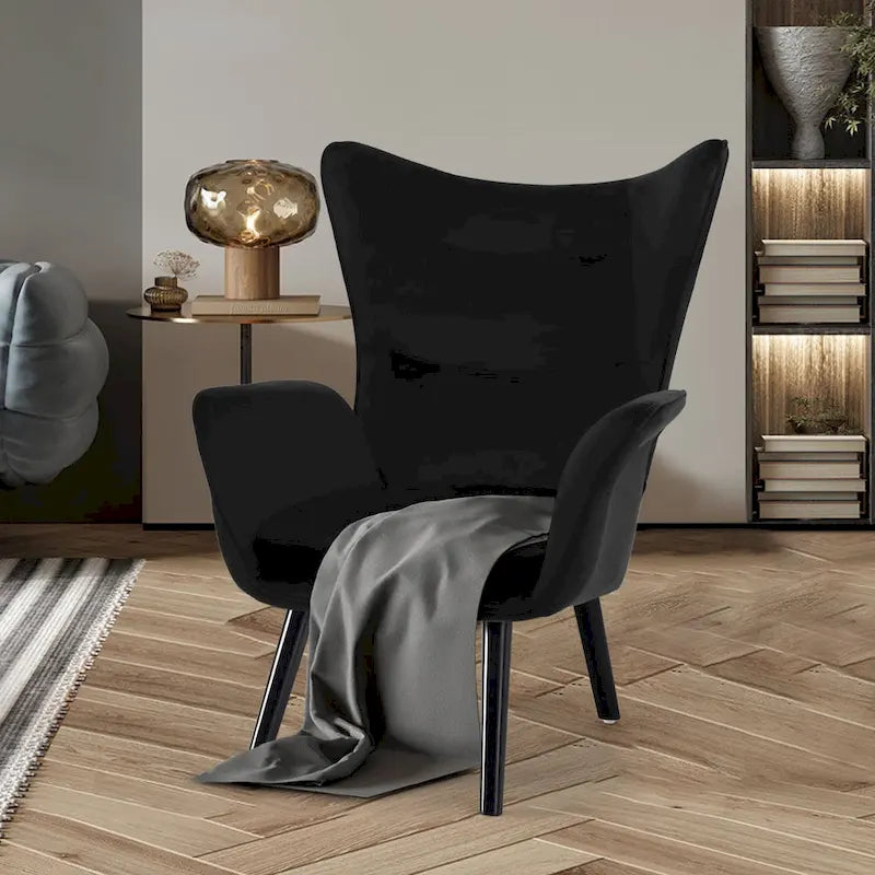 Wingback Accent Armchair, Single Seat | Velvet & Leathaire