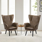 Wingback Accent Armchair, Single Seat | Velvet & Leathaire