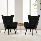 Wingback Accent Armchair, Single Seat | Velvet & Leathaire