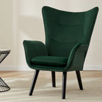 Wingback Accent Armchair, Single Seat | Velvet & Leathaire