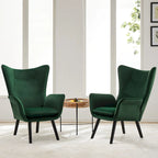 Wingback Accent Armchair, Single Seat | Velvet & Leathaire