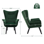 Wingback Accent Armchair, Single Seat | Velvet & Leathaire