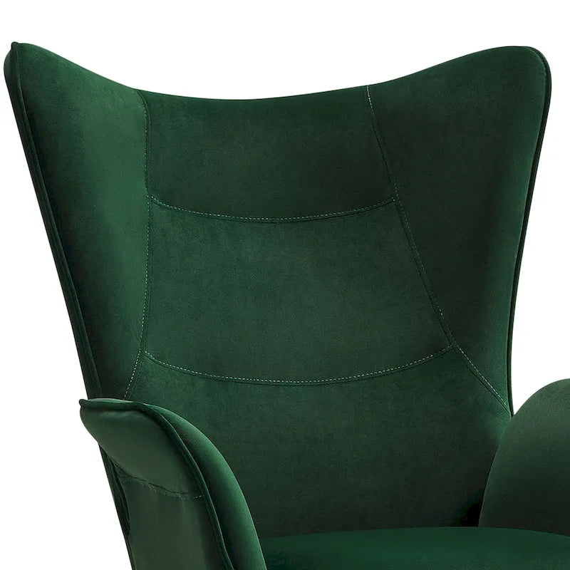 Wingback Accent Armchair, Single Seat | Velvet & Leathaire