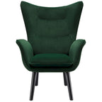 Wingback Accent Armchair, Single Seat | Velvet & Leathaire