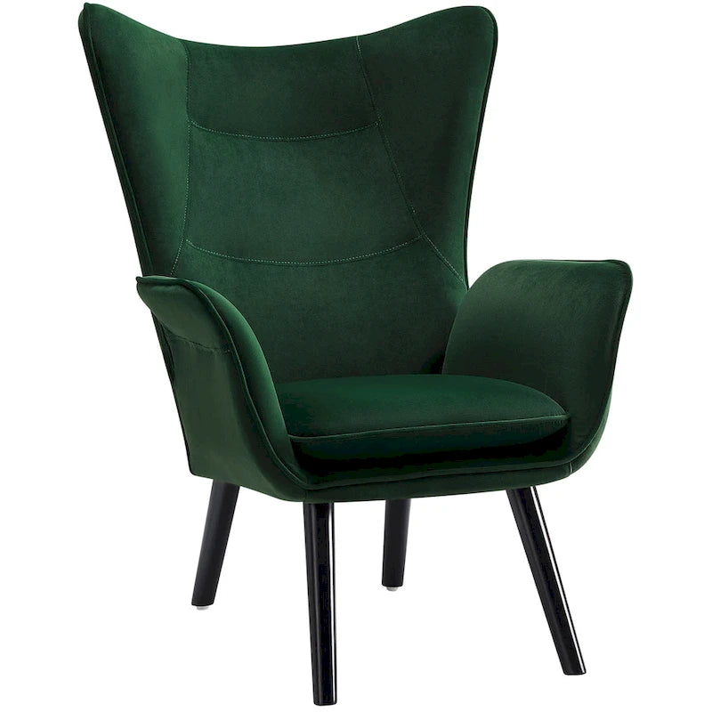 Wingback Accent Armchair, Single Seat | Velvet & Leathaire