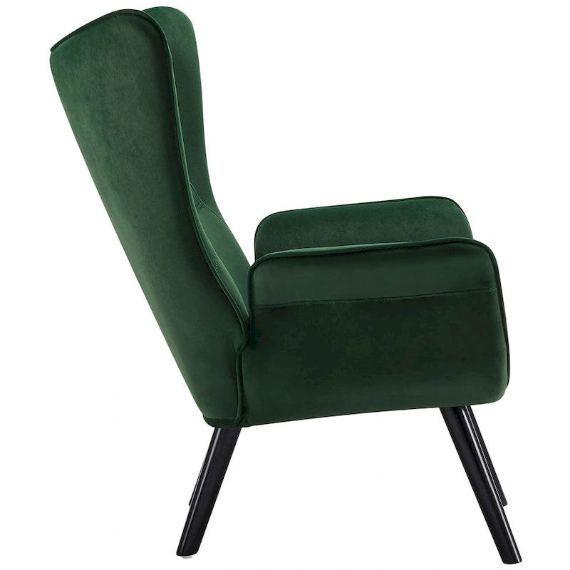 Wingback Accent Armchair, Single Seat | Velvet & Leathaire