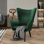 Wingback Accent Armchair, Single Seat | Velvet & Leathaire