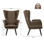 Wingback Accent Armchair, Single Seat | Velvet & Leathaire