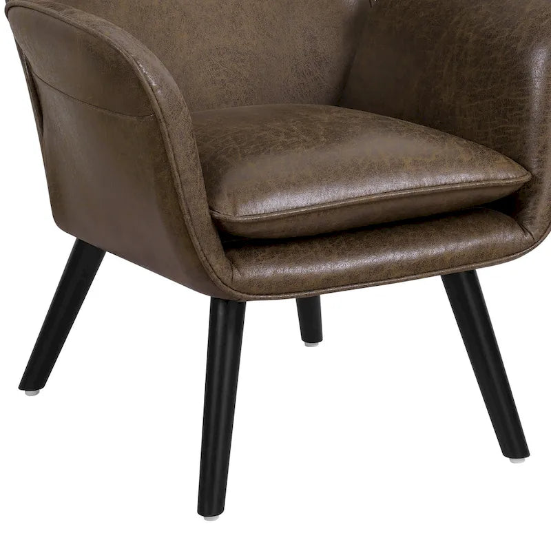 Wingback Accent Armchair, Single Seat | Velvet & Leathaire