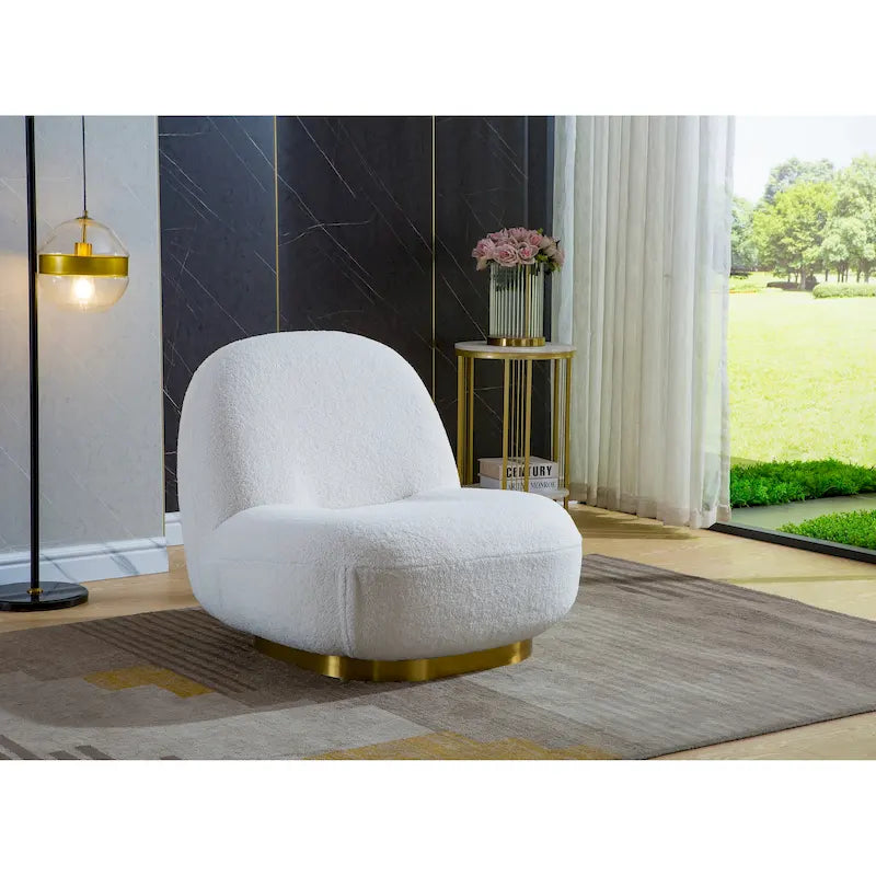 Pink / Black / White / Grey Velvet Swivel Accent Chair, Single Seat