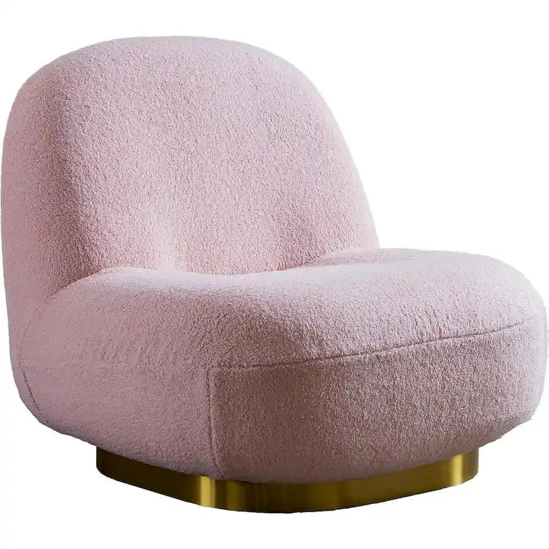 Pink / Black / White / Grey Velvet Swivel Accent Chair, Single Seat