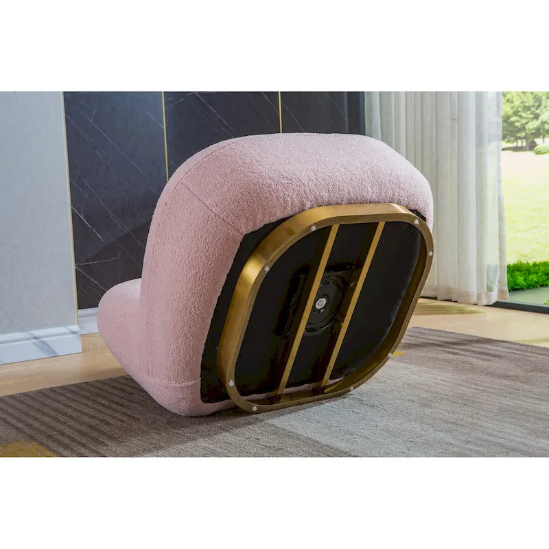 Pink / Black / White / Grey Velvet Swivel Accent Chair, Single Seat