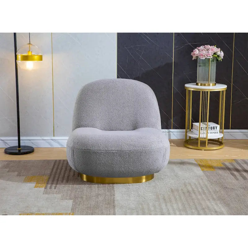 Pink / Black / White / Grey Velvet Swivel Accent Chair, Single Seat