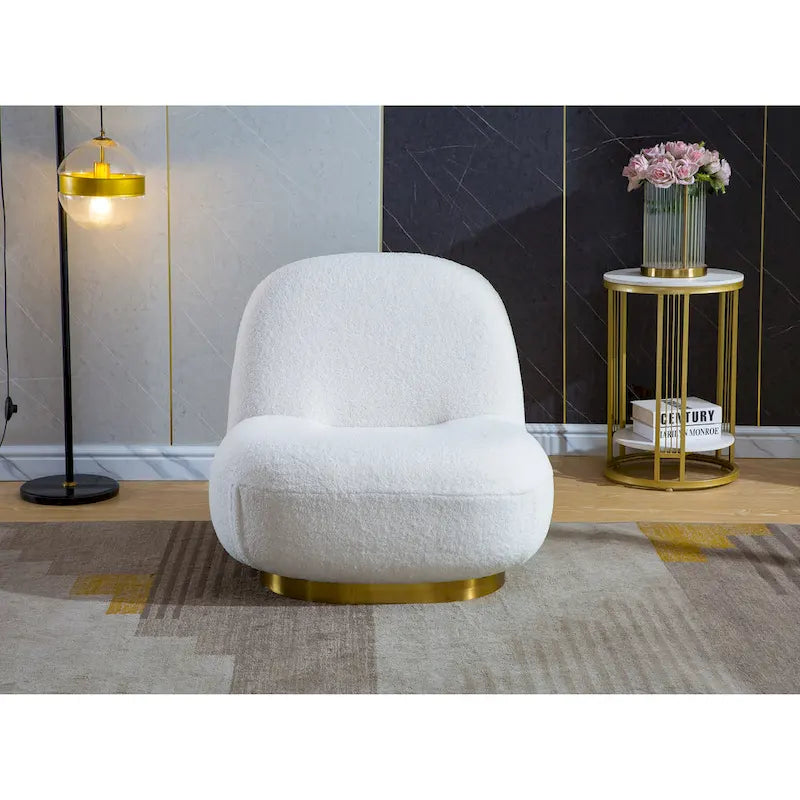 Pink / Black / White / Grey Velvet Swivel Accent Chair, Single Seat