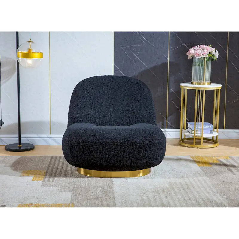 Pink / Black / White / Grey Velvet Swivel Accent Chair, Single Seat