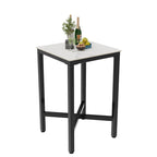 Black/White Modern Square Bar Table for 2