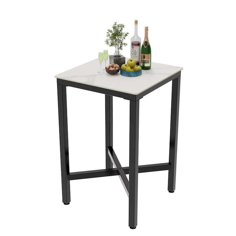 Black/White Modern Square Bar Table for 2