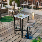 Black/White Modern Square Bar Table for 2