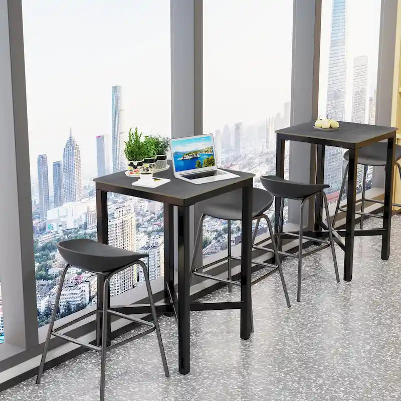 Black/White Modern Square Bar Table for 2