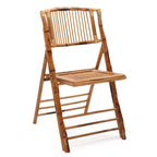 Chaise de salle à manger pliante en rotin et bambou marron, intérieur/extérieur, à l'unité/par lot de 4