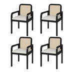 Chaise de salle à manger Acorn / Rotin noir avec coussin amovible, lot de 2 ou 4