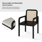 Chaise de salle à manger Acorn / Rotin noir avec coussin amovible, lot de 2 ou 4