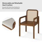Chaise de salle à manger Acorn / Rotin noir avec coussin amovible, lot de 2 ou 4