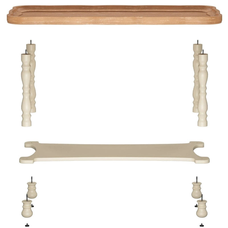 Grey/Beige Square Coffee Table with Tray Top and Lower Shelf